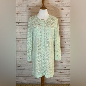 Victoria Beckham for Target | Dresses | Victoria Beckham For Target Lace  Eyelet Mint Green Long Sleeve Mini Dress Medium | Poshmark